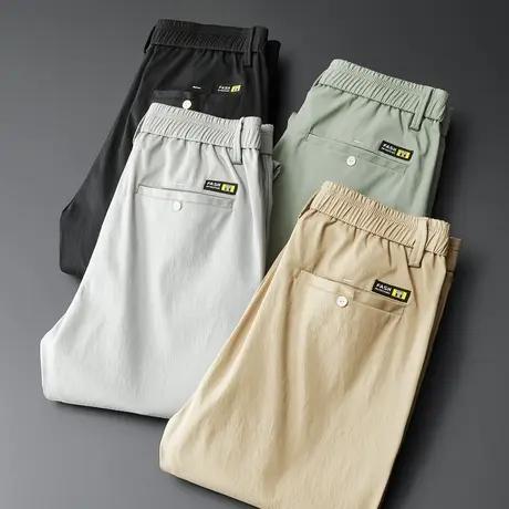 夏季超薄款2024年新款潮冰丝休闲长裤男士直筒宽松男裤子上班工作商品大图