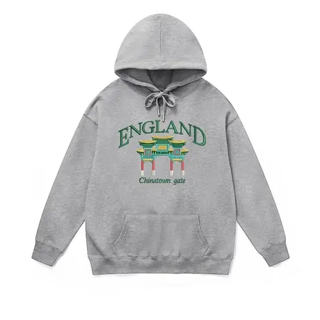 青少年国潮加绒连帽卫衣国风小众设计唐人街文化oversize带帽外套图片