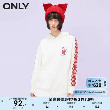 ONLY奥莱夏季滑雪卡通印花休闲宽松连帽套头卫衣女商品大图