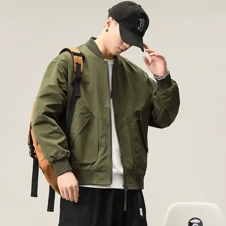 休闲潮流男士外套百搭宽松防风外套保暖工装男秋冬户外夹克休闲男图片