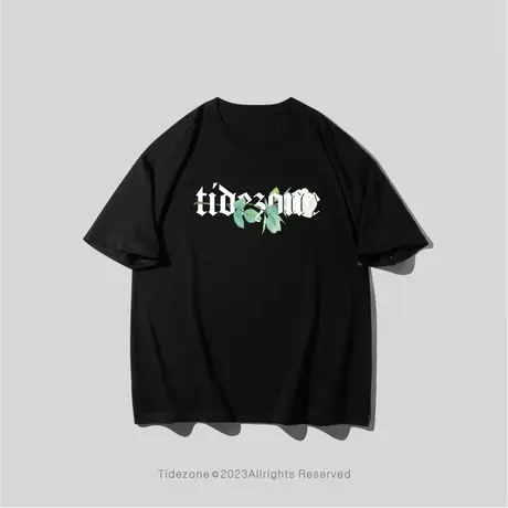 Ohlyah潮牌无性别植物花卉系列原创国潮T恤男夏季重磅印花短袖女商品大图