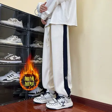 高街vibe灯芯绒卫裤男女款秋冬潮牌宽松阔腿青少年运动裤潮流裤子商品大图