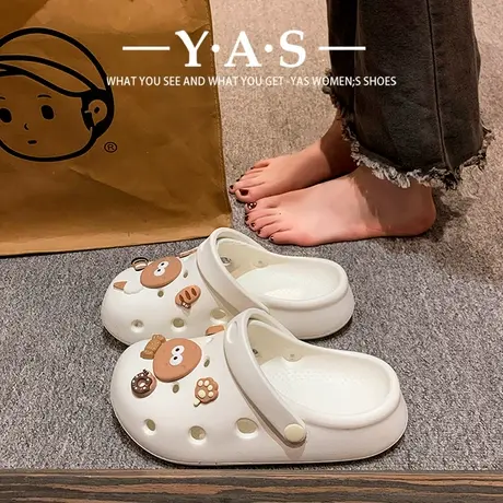 学生可爱洞洞鞋外穿2024夏时尚休闲情侣包头凉拖鞋男女沙滩鞋ins图片