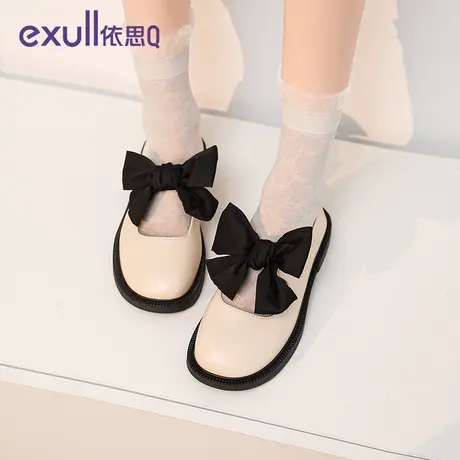 依思q洛丽塔鞋lolita鞋圆头蝴蝶结厚底软妹百搭温柔配裙子小皮鞋商品大图