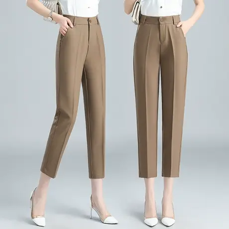 休闲西装裤女九分高腰显瘦哈伦裤夏季薄款韩版时尚气质宽松萝卜裤图片