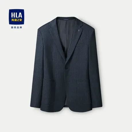 HLA/海澜之家平驳领休闲西服2024春夏新款胸针点缀商务弹力外套男图片