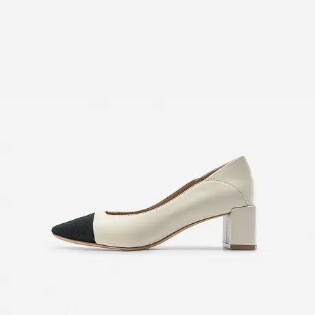 Nine West/玖熙2024年春季新款玛丽珍鞋羊皮圆头粗跟高跟鞋小皮鞋图片