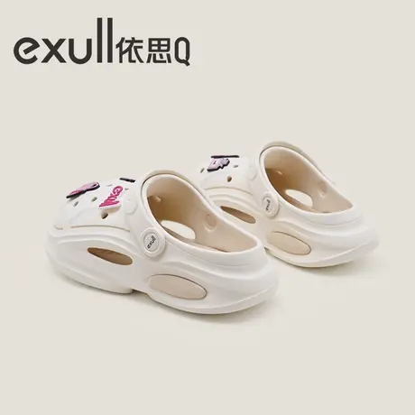exull/依思Q洞洞鞋女踩屎感防滑防臭厚底夏季外穿卡通印花凉拖鞋图片