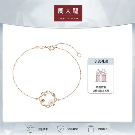 周大福Y时代奇幻森林花丛传说18K金透辉石钻石手链定价T76771商品大图