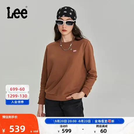 Lee商场同款23秋冬新品标准版圆领logo女长袖卫衣潮LWT006730201图片