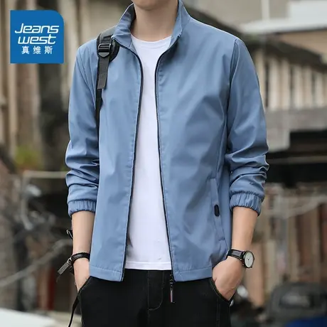 WX真维斯男装冬季简约防风衣服 男款潮流百搭立领青年夹克外套商品大图