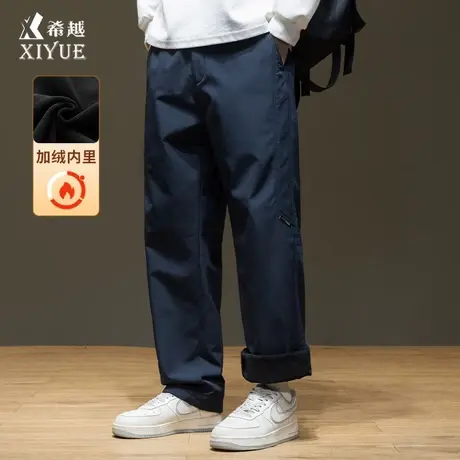 薄款户外工装裤男藏青色2025夏季新款宽松大码直筒裤男士休闲裤子商品大图