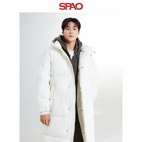 SPAO韩国同款冬季男士简约保暖中长款棉服外套SPJPE4VC14商品大图