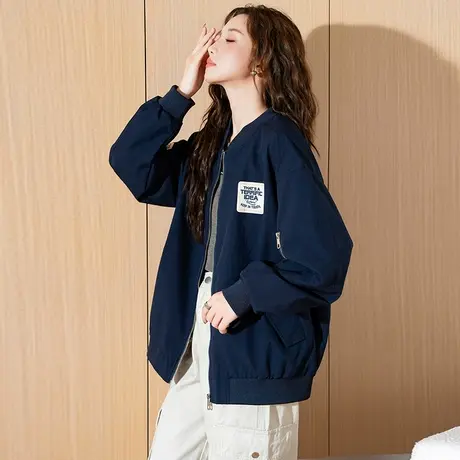唐狮棒球服外套女春秋新款设计感中性短款独特超好看外套休闲商品大图