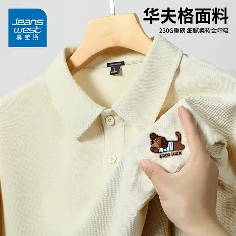 GV真维斯POLO衫男短袖t恤夏季薄款宽松青少年学生翻领男装上衣服D图片