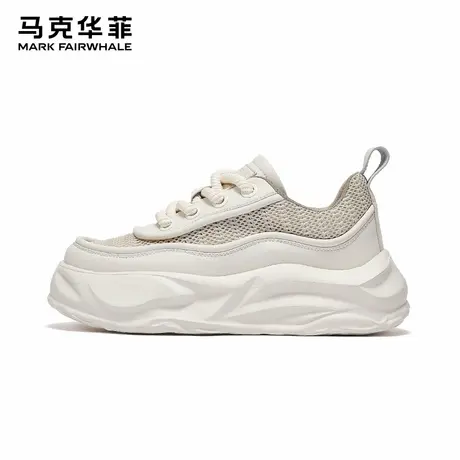 马克华菲男鞋夏季2025新款网面透气老爹鞋增高运动休闲面包板鞋男商品大图