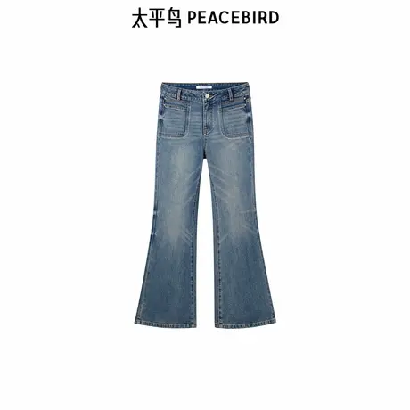 太平鸟女装年秋冬新款复古喇叭牛仔裤A1HAE4185图片