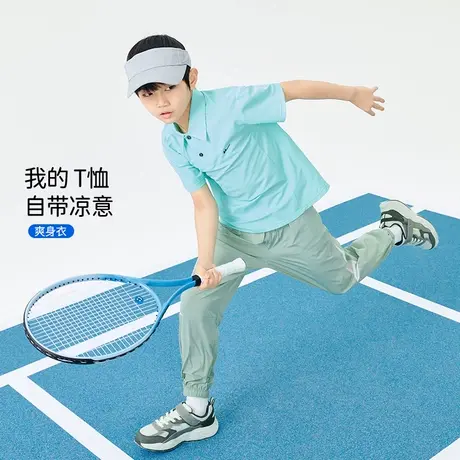 回力儿童速干衣2025夏季男童短袖T恤中大童运动polo衫薄款上衣PL图片