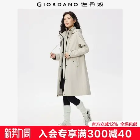 佐丹奴防风夹克女装秋冬新款加绒户外中长款连帽软壳外套05375699图片