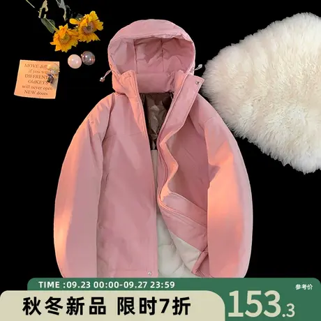 VIISHOW户外防水登山野营夹克男冬季简约休闲加厚保暖外套男棉衣商品大图