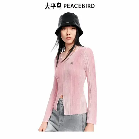 【昕怡粉丝专享】太平鸟 女装竖条渐变纹样时尚套衫A3EEF1513商品大图