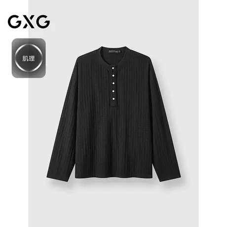 25年冬季新品 GXG男装简约时尚纯色针织百搭长袖T恤男休闲内搭图片
