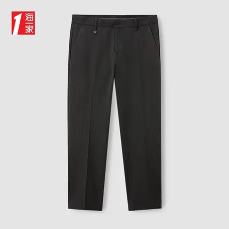 海一家简约条纹九分裤2023秋季新款商务休闲时尚直筒男士西裤商品大图