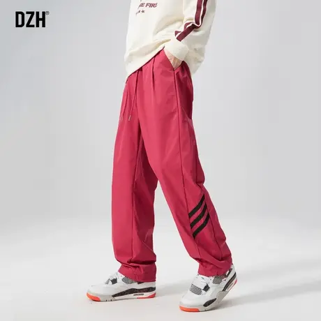 男士红色工装裤男美式阔腿裤男款2023秋季降落伞兵裤子休闲长裤商品大图