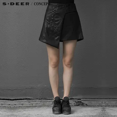 S·DEER＼CONCEPT【新品】圣迪奥未来感立体印花小皮裙S15381366图片