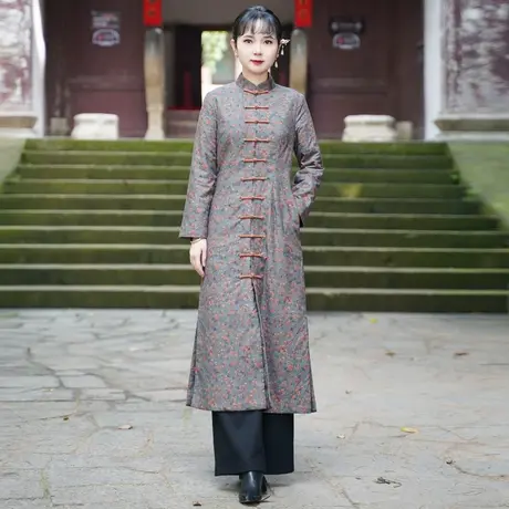 筠雅改良旗袍女2024新款复古时尚优雅减龄日常可穿中式女装23J642商品大图