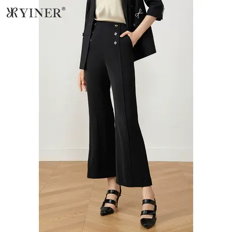 YINER音儿女装夏季时尚洋气弹力喇叭休闲裤商品大图