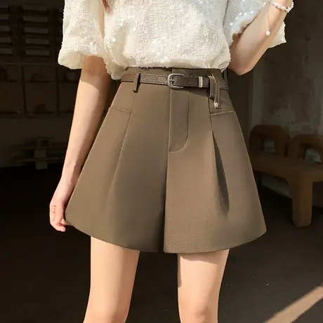 高腰西装短裤女2024春夏季新款百搭外穿显瘦爆款a字阔腿休闲靴裤图片