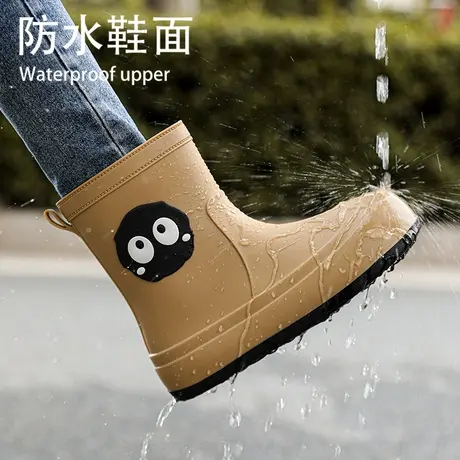 雨鞋女款冬季外穿防水防滑软底水鞋女士厨房工作劳保胶鞋中筒雨靴图片