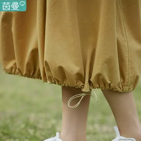 茵曼旗舰店官方休闲设计感半身裙女2024年夏季新款花苞伞裙子小众图片