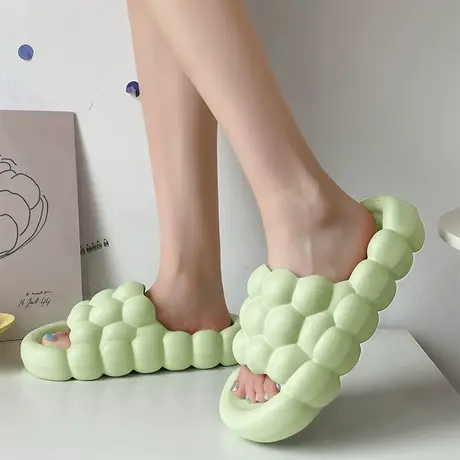 凉拖鞋秋女外穿厚底鞋拖高级感法式户外拖鞋慵懒风居家百搭一字拖图片