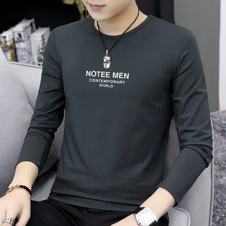 莫代尔长袖t恤男装秋季2023新款圆领内搭潮流秋衣服男卫衣打底衫商品大图