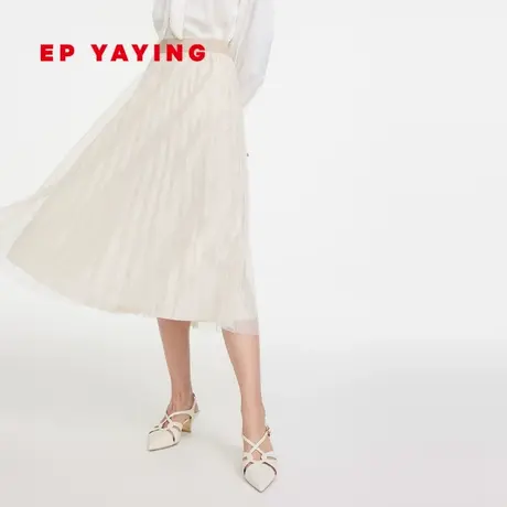 EP YAYING雅莹女装 浪漫烫钻网纱百褶半身裙 2023新款3498Z图片