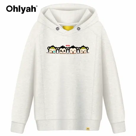 Ohlyah品牌2023春秋韩版卡通连帽衫卫衣女装韩版学生纯棉外套班服商品大图