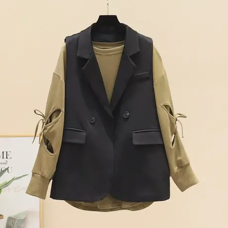 西装马甲女2023春秋新款设计感小个子洋气显瘦外穿后背开叉马夹潮商品大图