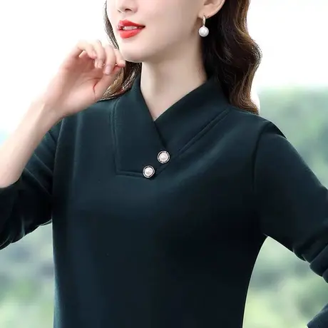 高领双面德绒打底衫女秋冬内搭2023新款爆款春秋加绒洋气高级上衣图片