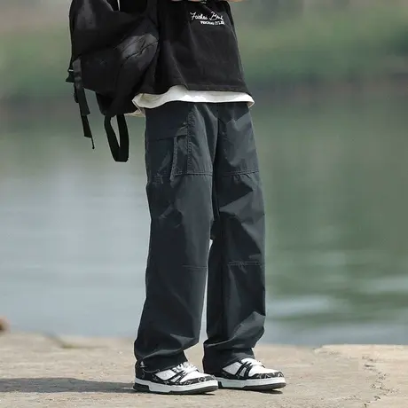 工装裤子男夏季薄款男士休闲裤男款加肥加大夏天宽松运动工作男裤商品大图