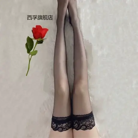 蕾丝高筒过膝袜jk丝袜性感美腿蕾丝长筒性感黑色丝袜美腿蕾丝女夏图片