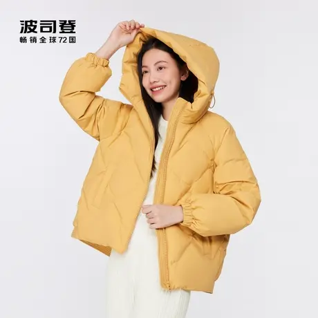 波司登2023年秋冬新款短款保暖多巴胺宽松面包服加厚外套羽绒服女图片