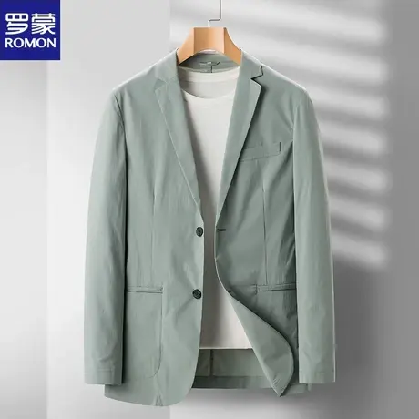 罗蒙休闲西服男士单西上衣2024春秋季新款潮流时尚商务西装外套男图片