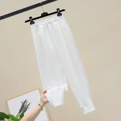 哈伦休闲裤女宽松束脚欧货西裤2023新款纯色薄款小脚潮牌ins高腰商品大图