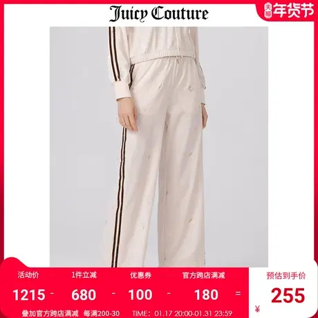 Juicy Couture橘滋休闲裤女美式秋冬新款天鹅绒长裤女直筒运动裤商品大图