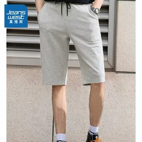 VO真维斯男装2025夏季新款 韩版潮流休闲运动宽松系绳纯棉短裤图片
