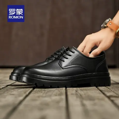 罗蒙皮鞋男款2025新款真皮正品高档品牌厚底增高休闲上班男鞋夏RM商品大图