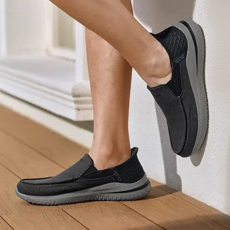 闪穿鞋Skechers斯凯奇slip ins系列夏季男一脚蹬健步鞋软底爸爸鞋商品大图