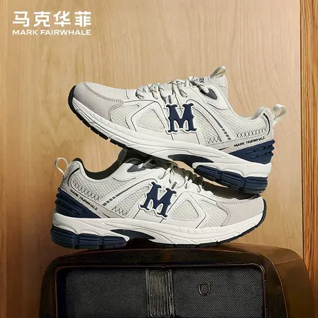 马克华菲时尚休闲鞋男士复古厚底老爹鞋2025新款网面透气运动男鞋商品大图